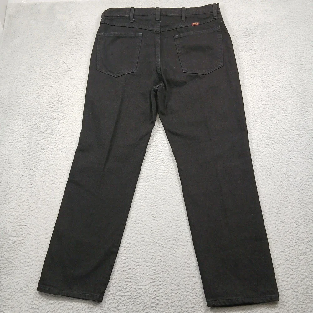Rustler Jeans Mens 36x29 Black Straight Leg‎ Cotton Denim Pants